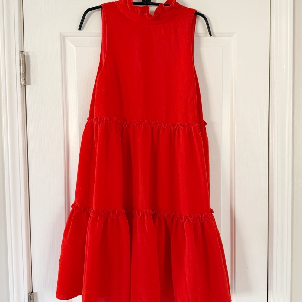 Elliatt Mock Neck Sonnet Red Dress - Picture 3 of 6